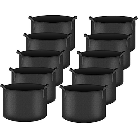 Ipower Grow Bag 30-gallon 10-pack Black, 10PK GLGROWBAG30X5BLKX2